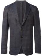 Etro Houndstooth Pattern Blazer, Men's, Size: 50, Blue, Cotton/linen/flax/cupro/silk