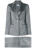 Gianfranco Ferre Vintage Peak-lapel Pinstripe Jacket - Grey