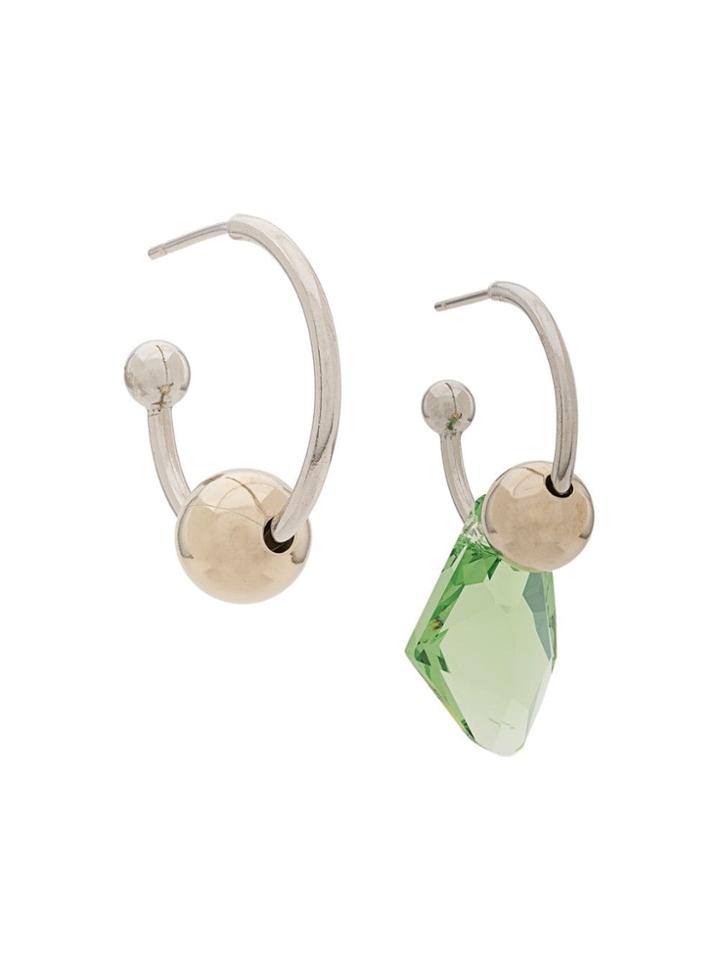 Justine Clenquet Gem Hoop Earring - Silver