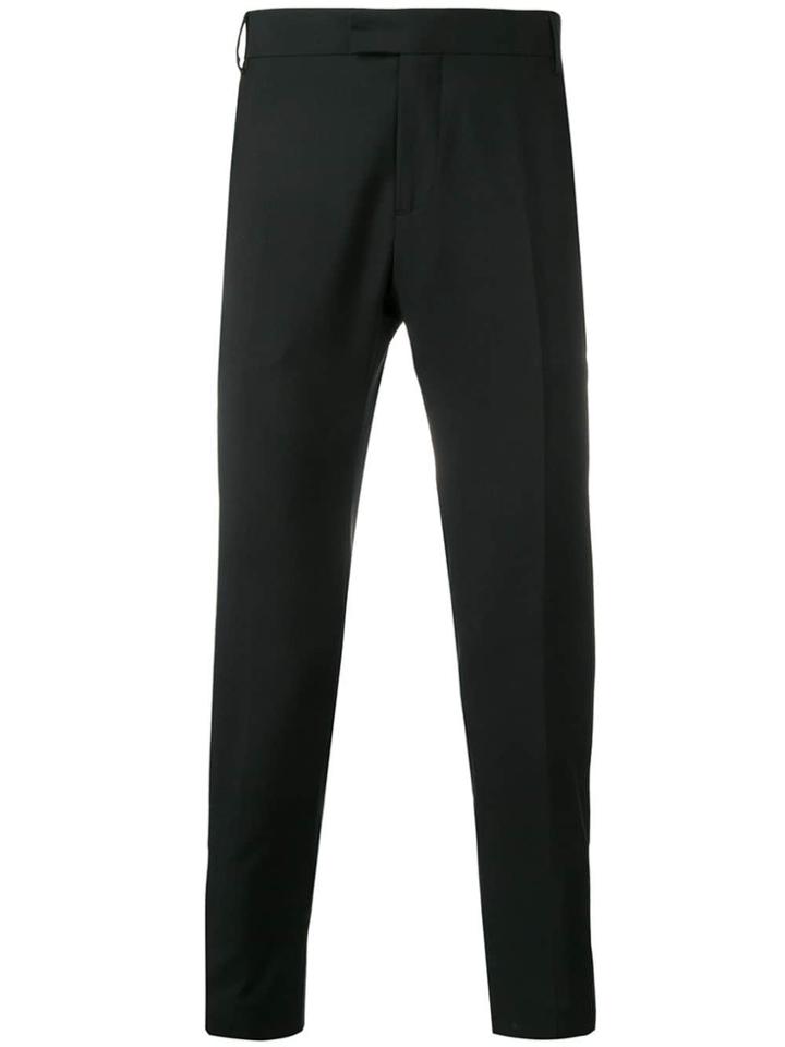 Les Hommes Cropped Slim Fit Trousers - Black