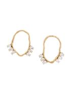 Voodoo Jewels Stone Embellished Hoop Earrings - Metallic