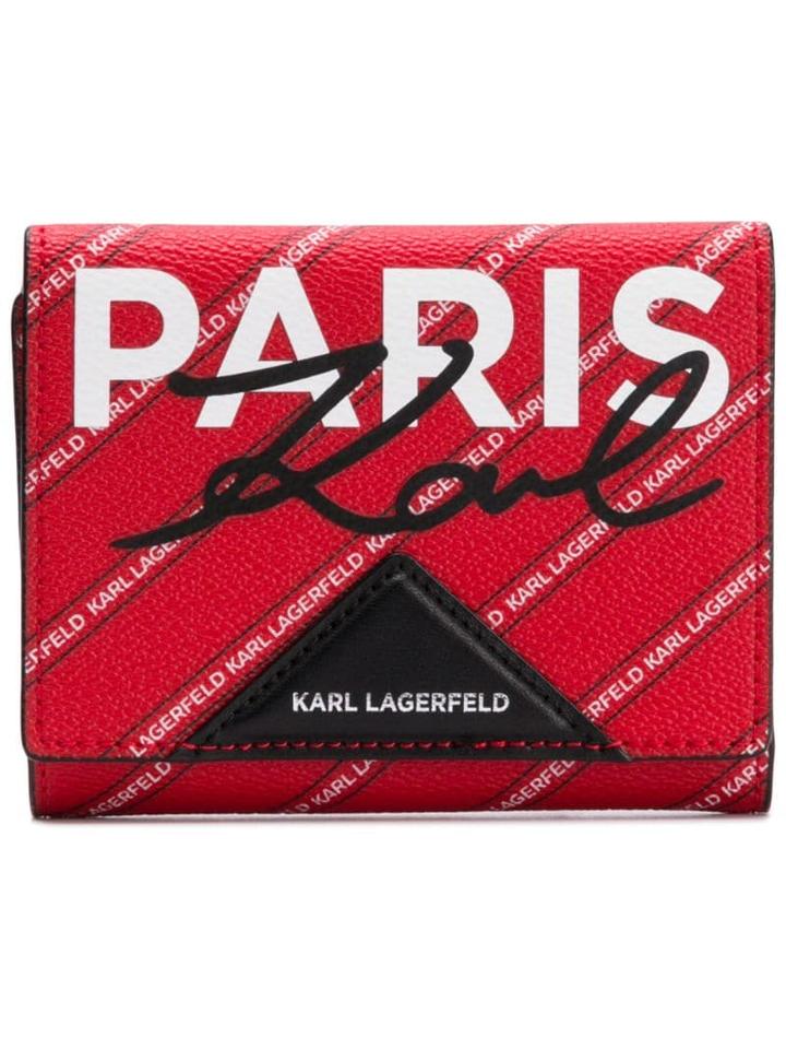 Karl Lagerfeld K/city Paris Medium Wallet - Red