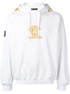 Versace Embroidered Medusa Logo Hoodie - White