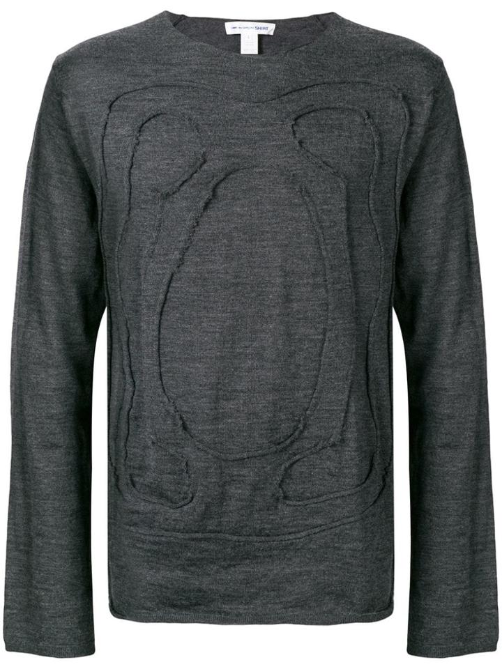Comme Des Garçons Shirt Cut Out Panel Knit Jumper - Grey