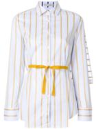 Palmer / Harding Striped Belted Shirt - Blue