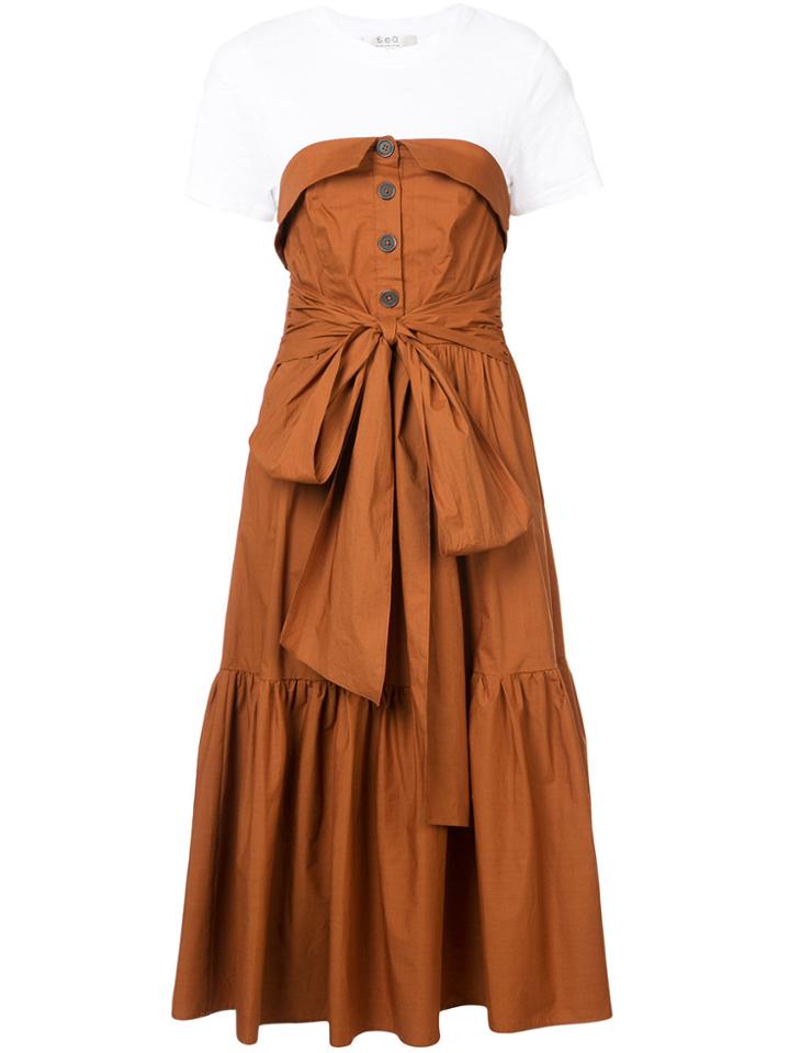 Sea Beatrix Combo Midi Dress - Yellow & Orange