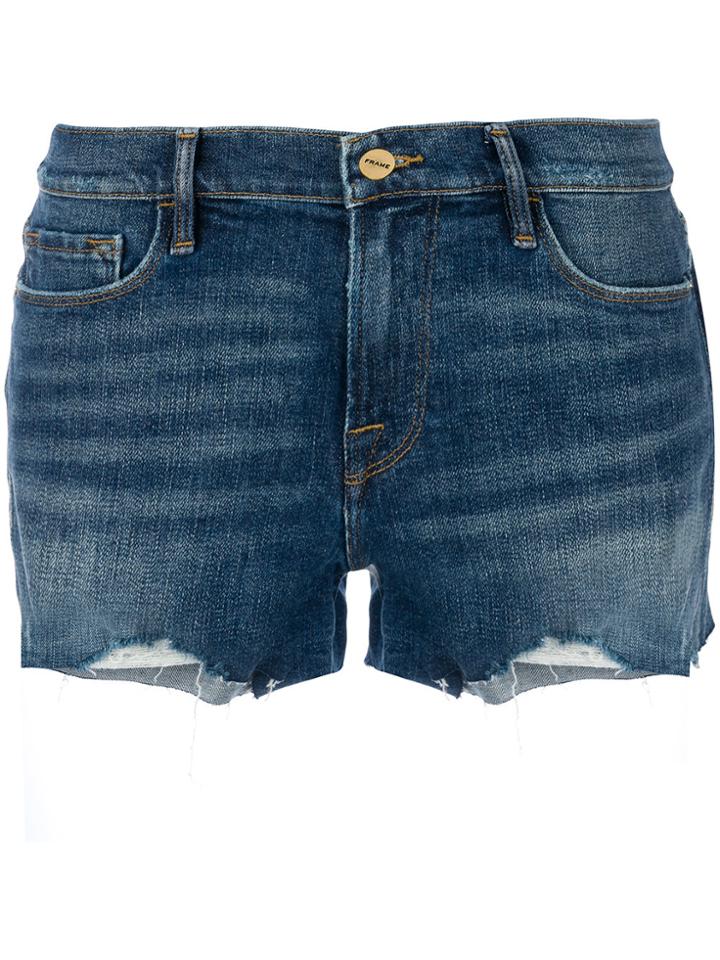 Frame Denim Cut-off Denim Shorts - Blue