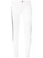 Fay - Side Stripe Cropped Trousers - Women - Cotton/polyester/spandex/elastane - 29, White, Cotton/polyester/spandex/elastane