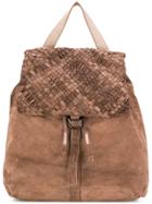 Eleventy Weave-detail Backpack - Brown