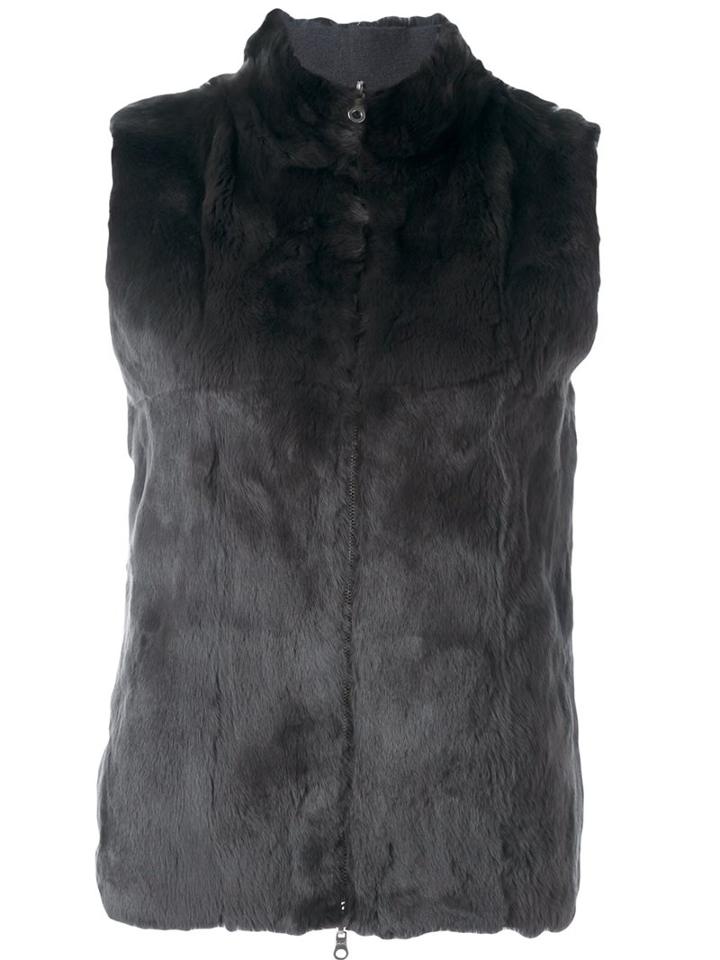 N.peal 'milano' Lined Gilet, Women's, Size: Small, Grey, Rabbit Fur/cashmere
