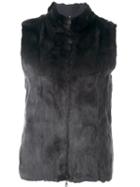 N.peal 'milano' Lined Gilet, Women's, Size: Small, Grey, Rabbit Fur/cashmere