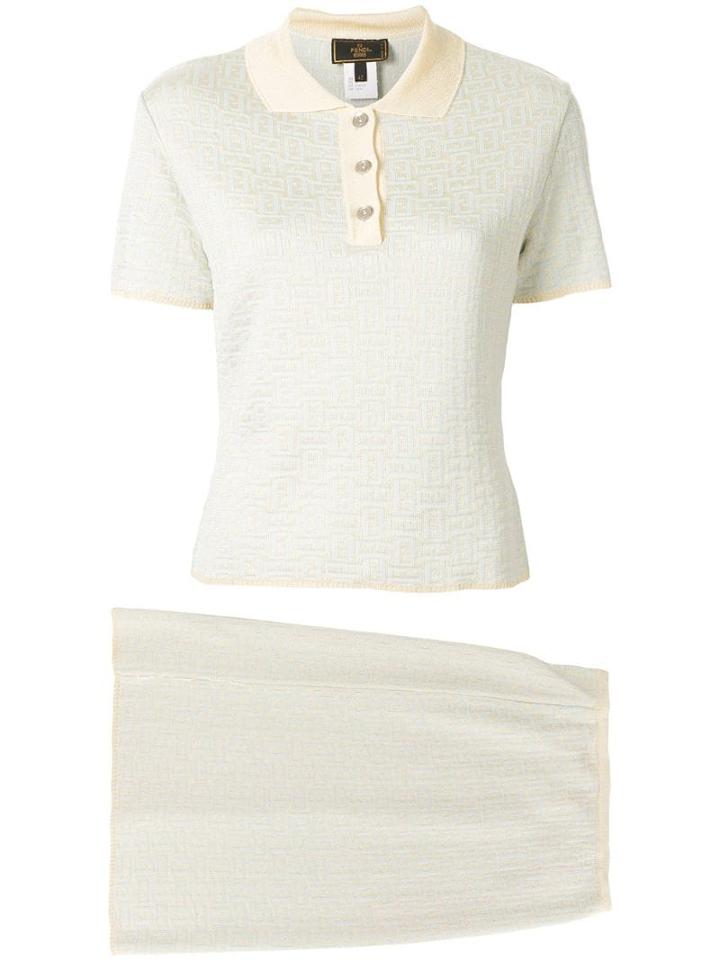 Fendi Pre-owned Zucca Jacquard Skirt & Blouse Set - Yellow
