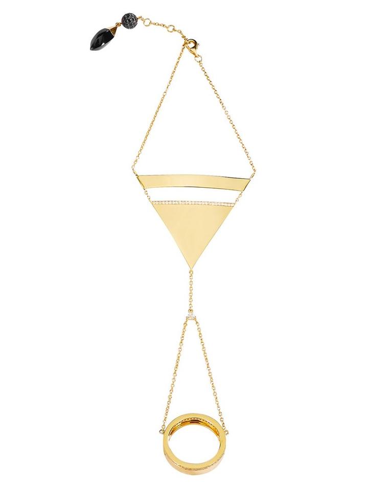 Dionea Orcini Marquise 18k Yellow Gold & Diamond Hand Bracelet