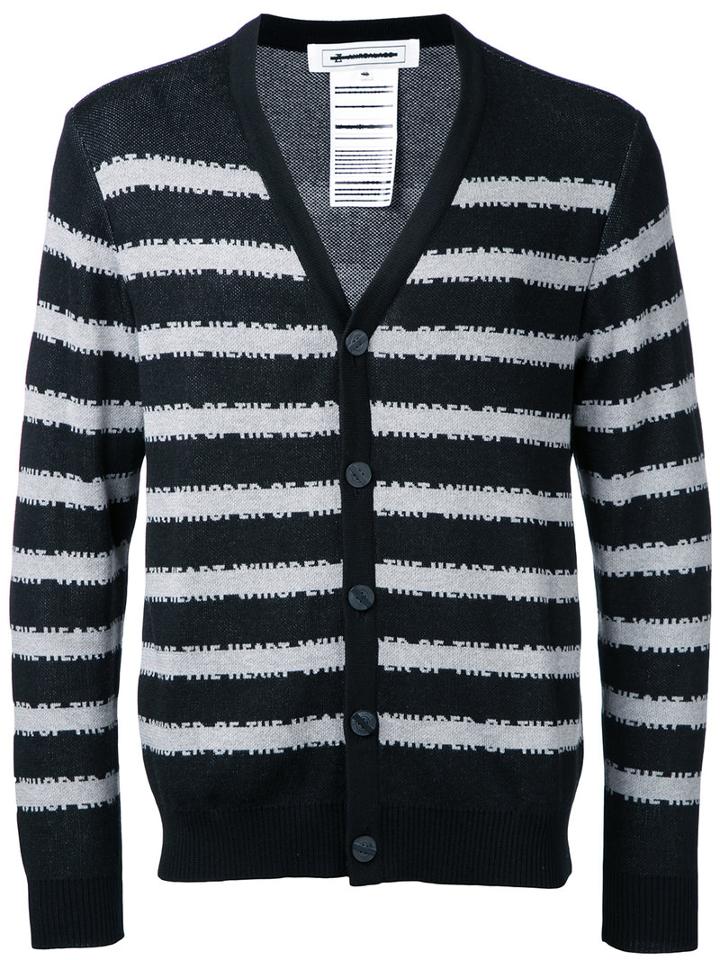 Anrealage Striped Cardigan, Men's, Size: 48, Black, Silk/rayon/cotton