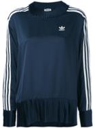 Adidas Originals - Pleated Details Sweatshirt - Women - Polyester - 44, Blue, Polyester