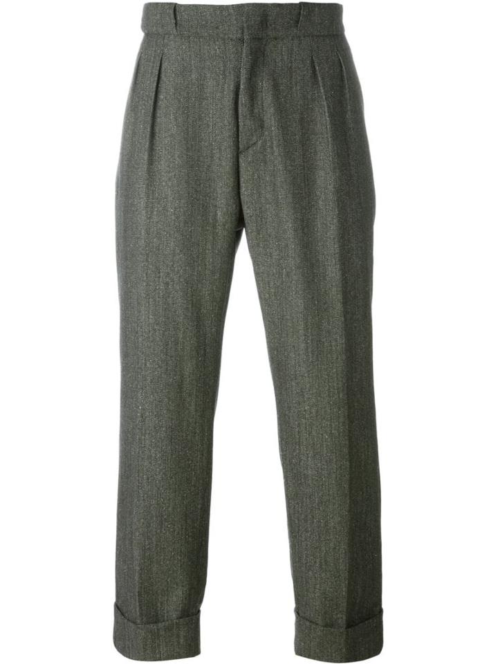 Pence Loose Fit Tailored Trousers, Men's, Size: 48, Green, Silk/spandex/elastane/virgin Wool