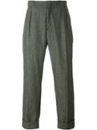 Pence Loose Fit Tailored Trousers, Men's, Size: 48, Green, Silk/spandex/elastane/virgin Wool