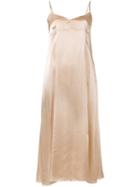 Forte Forte Spaghetti Straps Midi Dress, Women's, Size: I, Nude/neutrals, Viscose