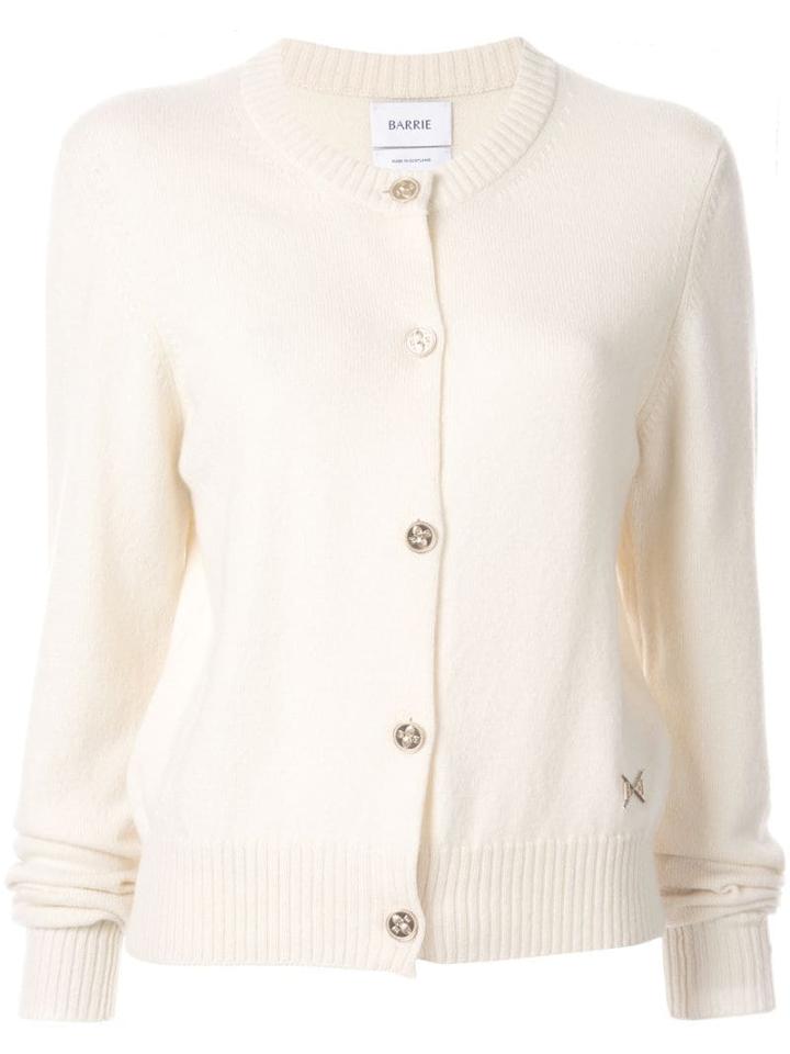 Barrie Round Neck Cardigan - White