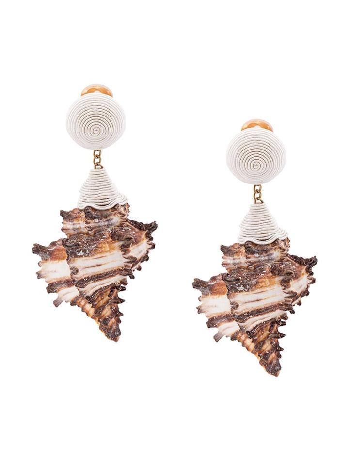 Rebecca De Ravenel Sea Shell Drop Earring - Nude & Neutrals
