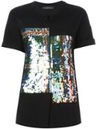 Cédric Charlier Sequined Tartan Pattern T-shirt
