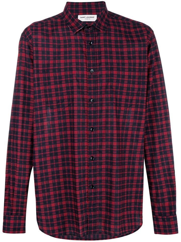Saint Laurent Plaid Shirt - Red