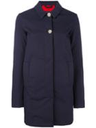 Woolrich Buttoned Mid Coat, Women's, Size: Large, Blue, Cotton