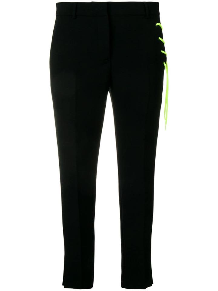 Iceberg Neon Lace-up Detail Cropped Trousers - Black