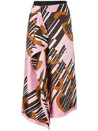 Carven Logo Print Handkerchief Skirt - Black