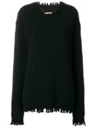 Uma Wang Oversized Distressed Hem Sweater - Black