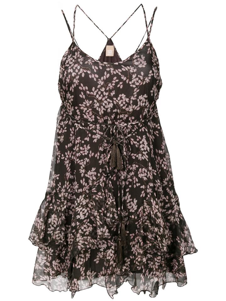 Pascal Millet Floral Print Flared Mini Dress - Black