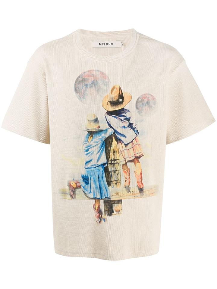 Misbhv Contrast Print T-shirt - Neutrals