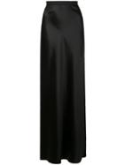 Nili Lotan Long Slip Skirt With Side Slit - Black