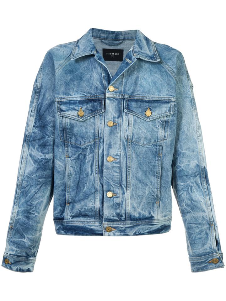 Fear Of God Bleached Effect Jacket - Blue