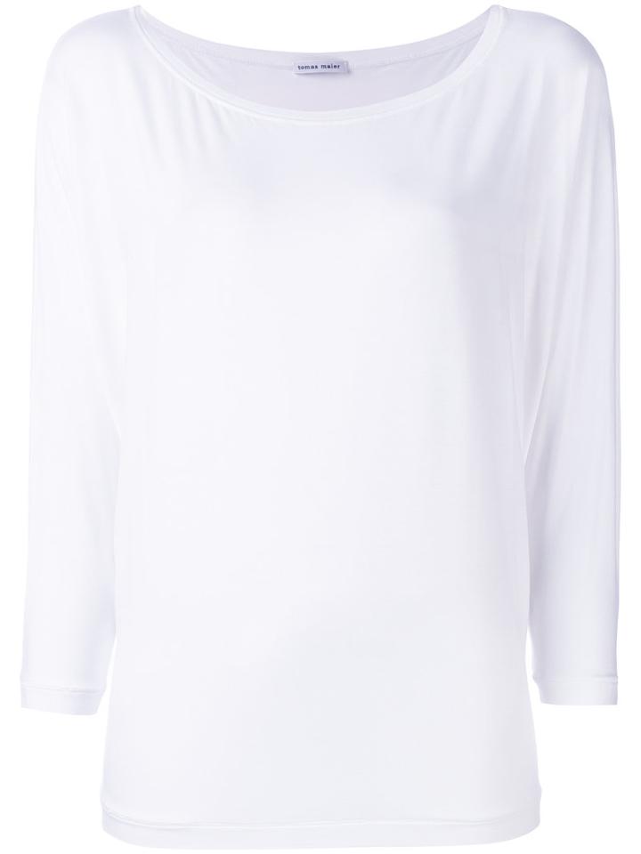 Tomas Maier - Three-quarters Sleeve T-shirt - Women - Spandex/elastane/viscose - 2, White, Spandex/elastane/viscose