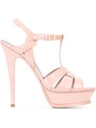 Saint Laurent Tribute Sandals, Women's, Size: 38, Pink/purple, Calf Leather/leather
