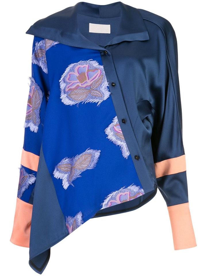 Peter Pilotto Panelled Fil Coupé And Satin Shirt - Black