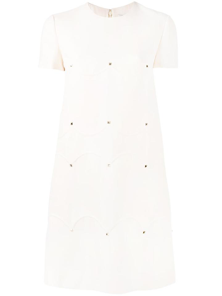 Valentino - T-shirt Mini Dress - Women - Silk/virgin Wool - 42, Nude/neutrals, Silk/virgin Wool