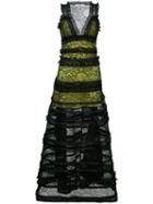 Givenchy - Tiered Zip Trim Dress - Women - Cotton/polyester/spandex/elastane/polyamide-8 - 36, Black, Cotton/polyester/spandex/elastane/polyamide-8