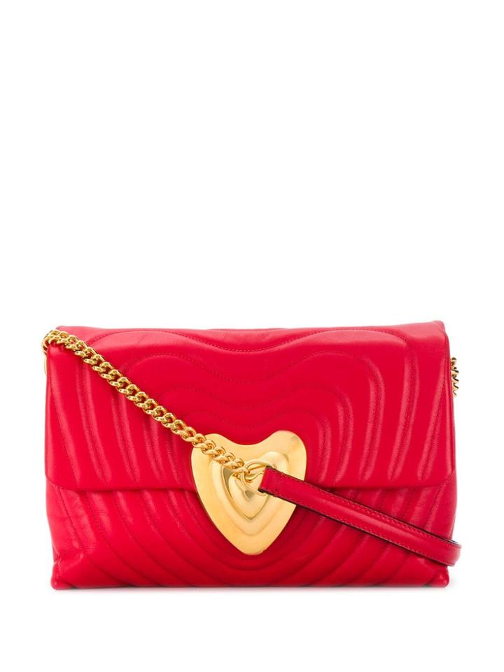 Escada Quilted Heart Shoulder Bag - Red