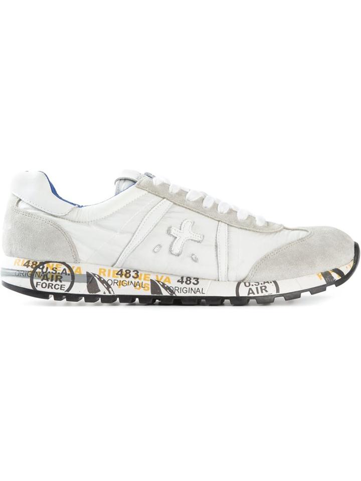 Premiata White Lucy Sneakers, Men's, Size: 43, Grey, Rubber/suede/nylon