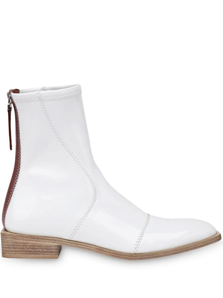 Fendi Fframe Ankle Boots - White