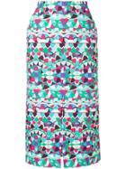 Emilio Pucci Front Slit Midi Skirt - Multicolour