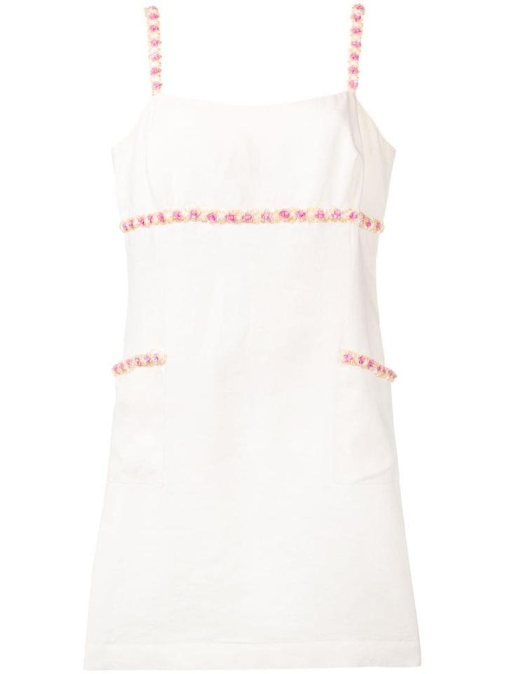 Chanel Pre-owned 1990's Floral Appliqués Dress - Neutrals