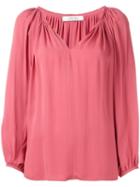 Dorothee Schumacher Peasant Blouse, Women's, Size: 5, Pink/purple, Viscose
