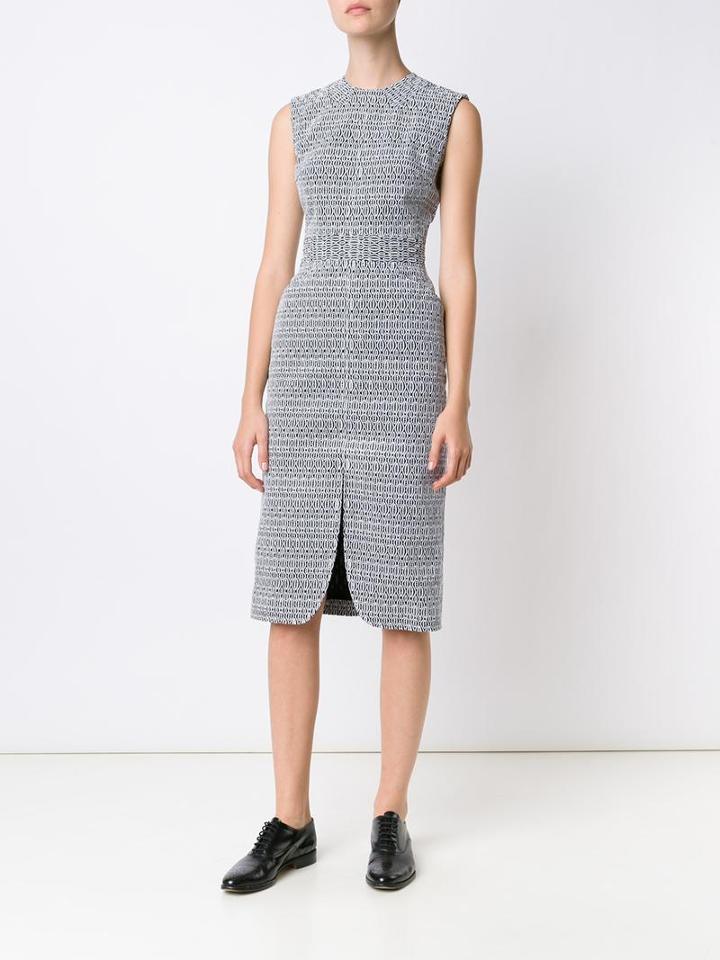 Thom Browne Jacquard Fitted Dress, Women's, Size: 38, Black, Wool