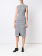 Thom Browne Jacquard Fitted Dress, Women's, Size: 38, Black, Wool