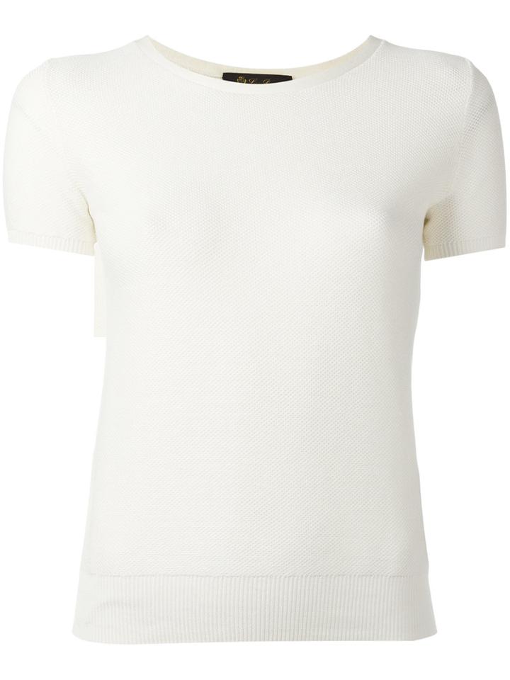 Loro Piana Perforated T-shirt, Women's, Size: 44, White, Silk/cotton