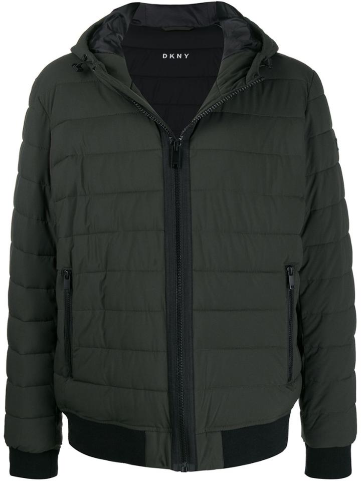 Dkny Hooded Zipped Jacket - Green