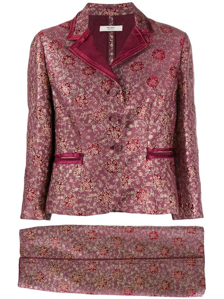 Prada Pre-owned 2005 Embroidered Jacket And Skirt Suit